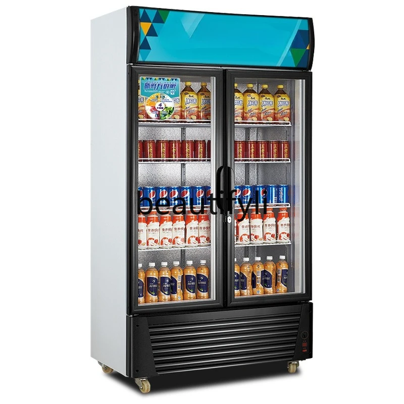 Vetrina singola doppia a tre ante Vetrina commerciale verticale per bevande con congelatore refrigerato per conservazione della freschezza