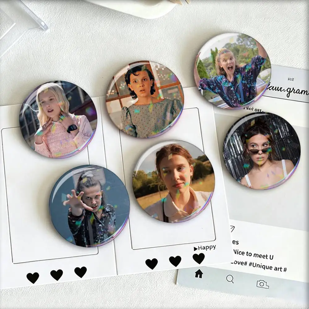 Millie Bobby Brown  Badge 25 32 44 58 75 mm Round Fans Collect Friends Gifts Brooch Souvenir