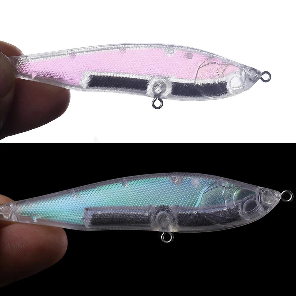 Chan’sHuang 10PCS Unpainted Blanks Bait Lipless Sinking Pencil Holographic Foil Inside Minnow DIY Handmade Fishing Lure Tackle