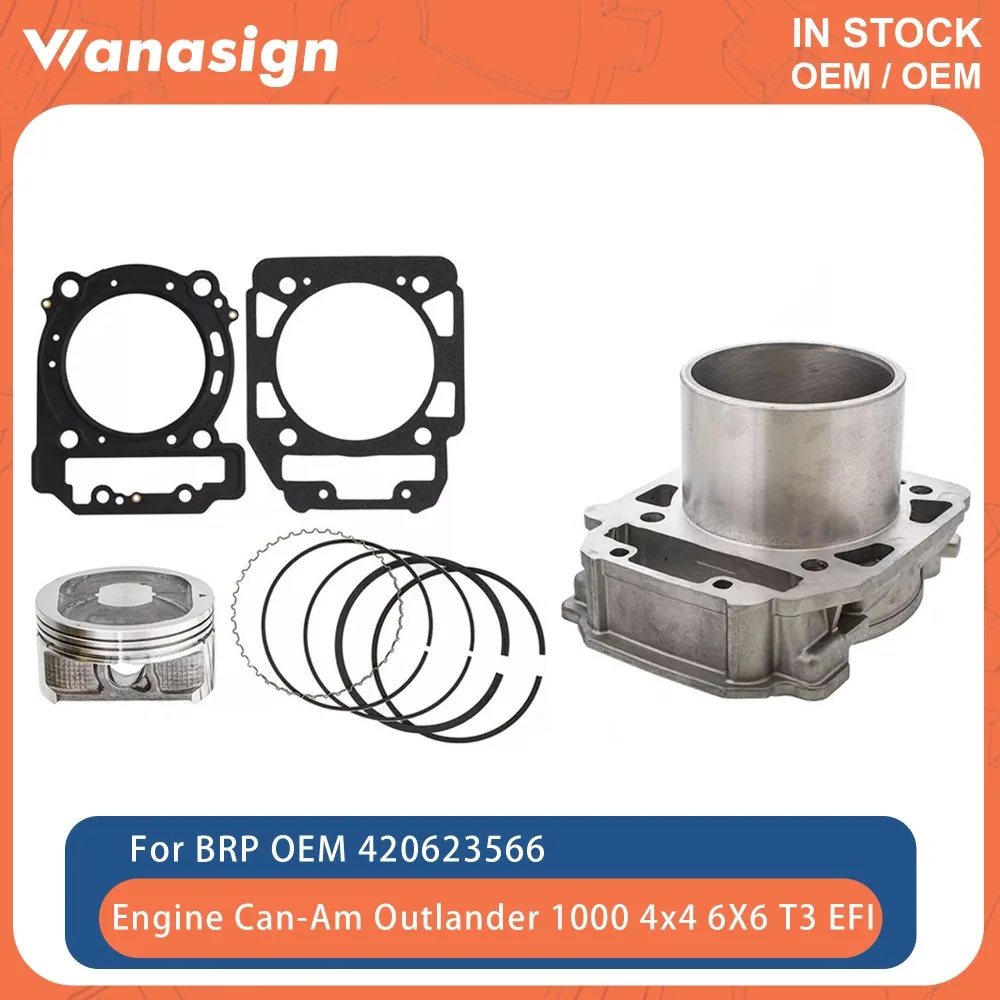 

Motorcycle Cylinder 91mm Piston Gasket STD Kit For BRP Can-Am Outlander Max 400 4x4 XT EFI 400cc UTV 03-15 420613582 420613581