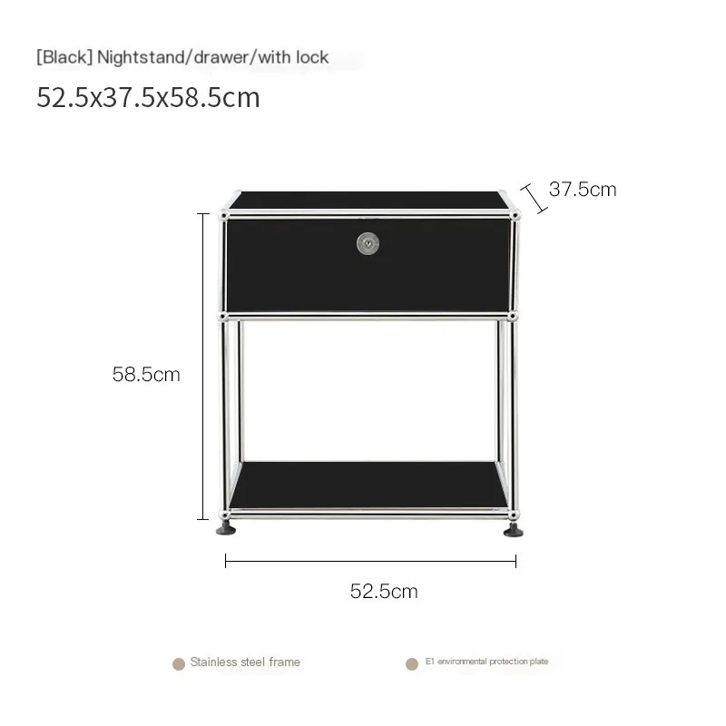 USM-Table de oral et Médiévale Moderne et Minimaliste avec Cadre en Acier Inoxydable, Meuble de Rangement pour TV et Chambre à Coucher