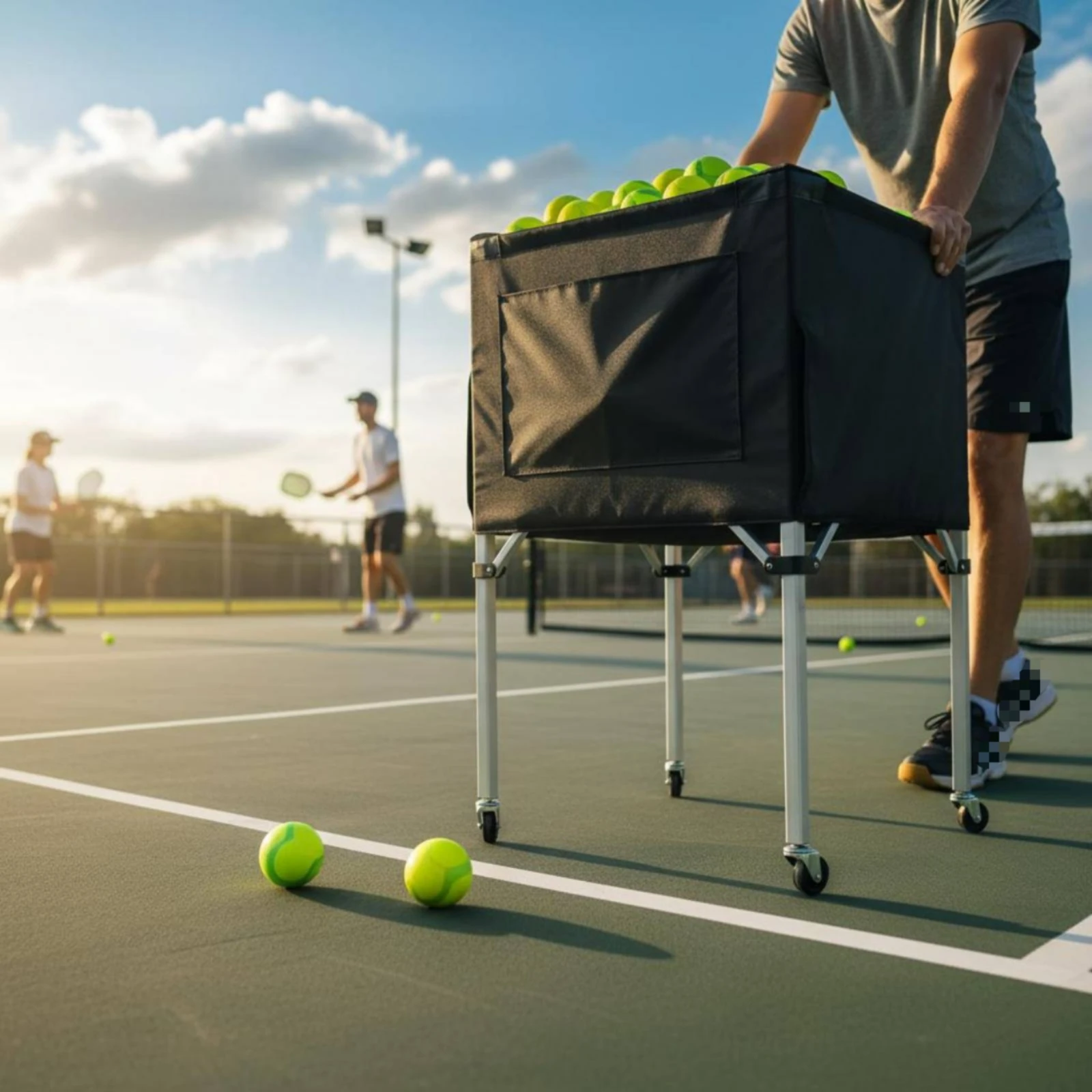 Sports Equipment Trolley - Carrello Pieghevole per Palline da Tennis,