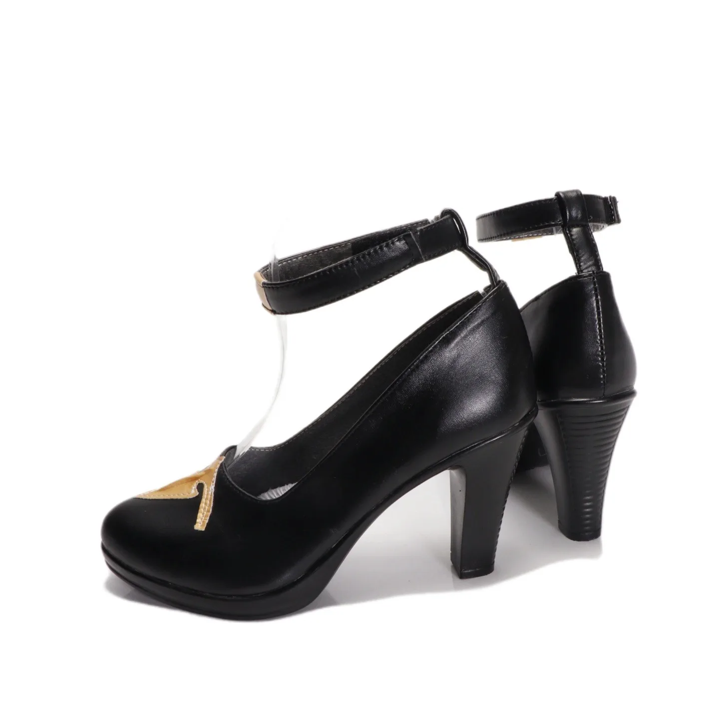 Shirogane Noel Scarpe Cosplay Vtuber Accessori Cosplay Puntelli Tacchi alti neri Stivali di carnevale di Halloween in pelle PU realizzati su misura