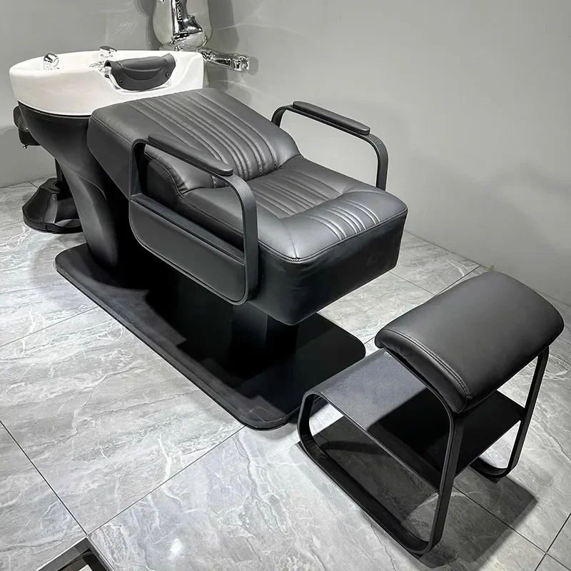 Chinese Spa Hair Wash Professional Washbasin Therapy Beauty Salon Customer Barber Porcelain chaise coiffure Hairdressing Makeup