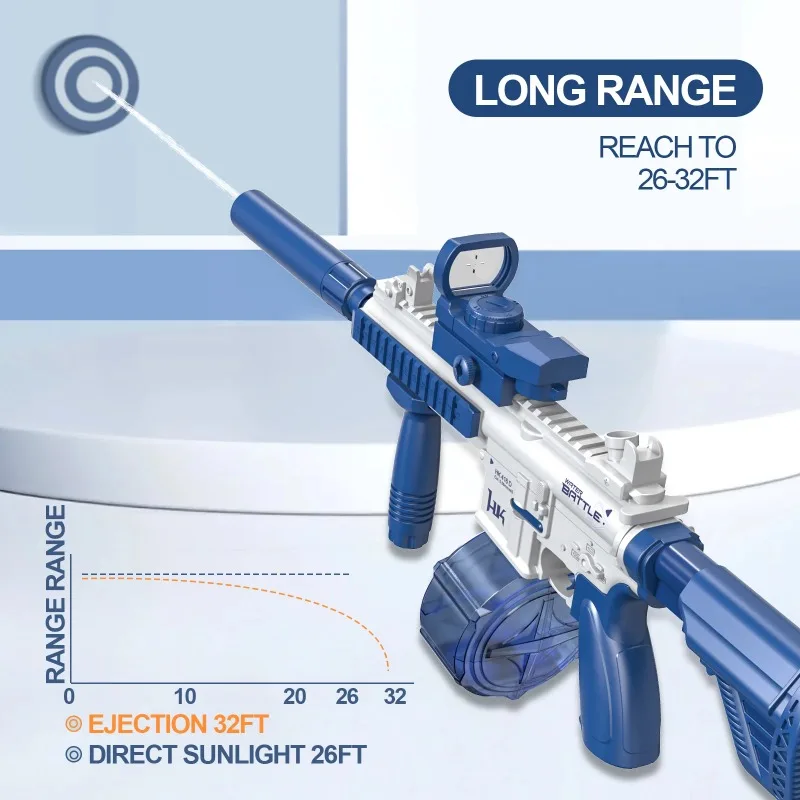 Pistolet à eau électrique pour enfants, pulvérisation automatique, tir continu, jouets auto-amorçants, grande capacité, répétition, M416