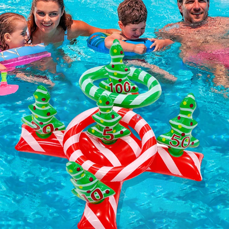 

Inflatable Basketball Hoop Pool Floats Toy Set Floating Cross Ring Toss Toys for Kids Adults Swimming Pool Floating Toy Game Set