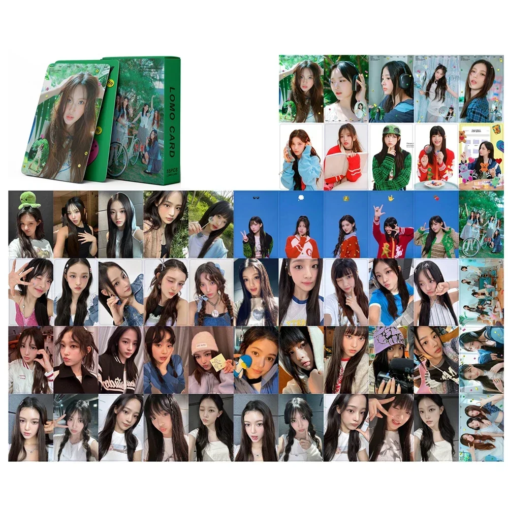 55pcs/set Kpop New Jeans Photo Album Club Attention Lomo Cards High Quality HD Jeans Photocards