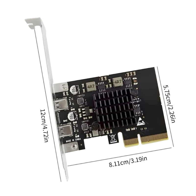 2 포트 PCIE3.0x2 USB3.2 TypeC 확장 카드 ASM3142 제어 칩 20Gbps 빠르고 안정적인 효율적인 성능 Dropship