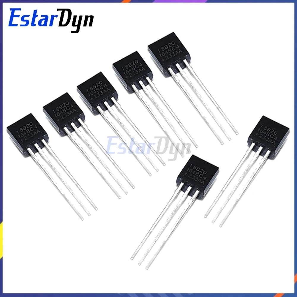 5PCS DS18B20 TO-92 Digital Temp Sensor, 1-Wire Programmable Thermometer for Raspberry Pi, High Precision