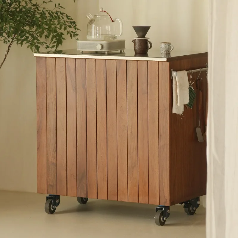 Eaves/original solid wood mobile island kitchen cart North American cherry wood dining side cabinet, tea cabinet storage side