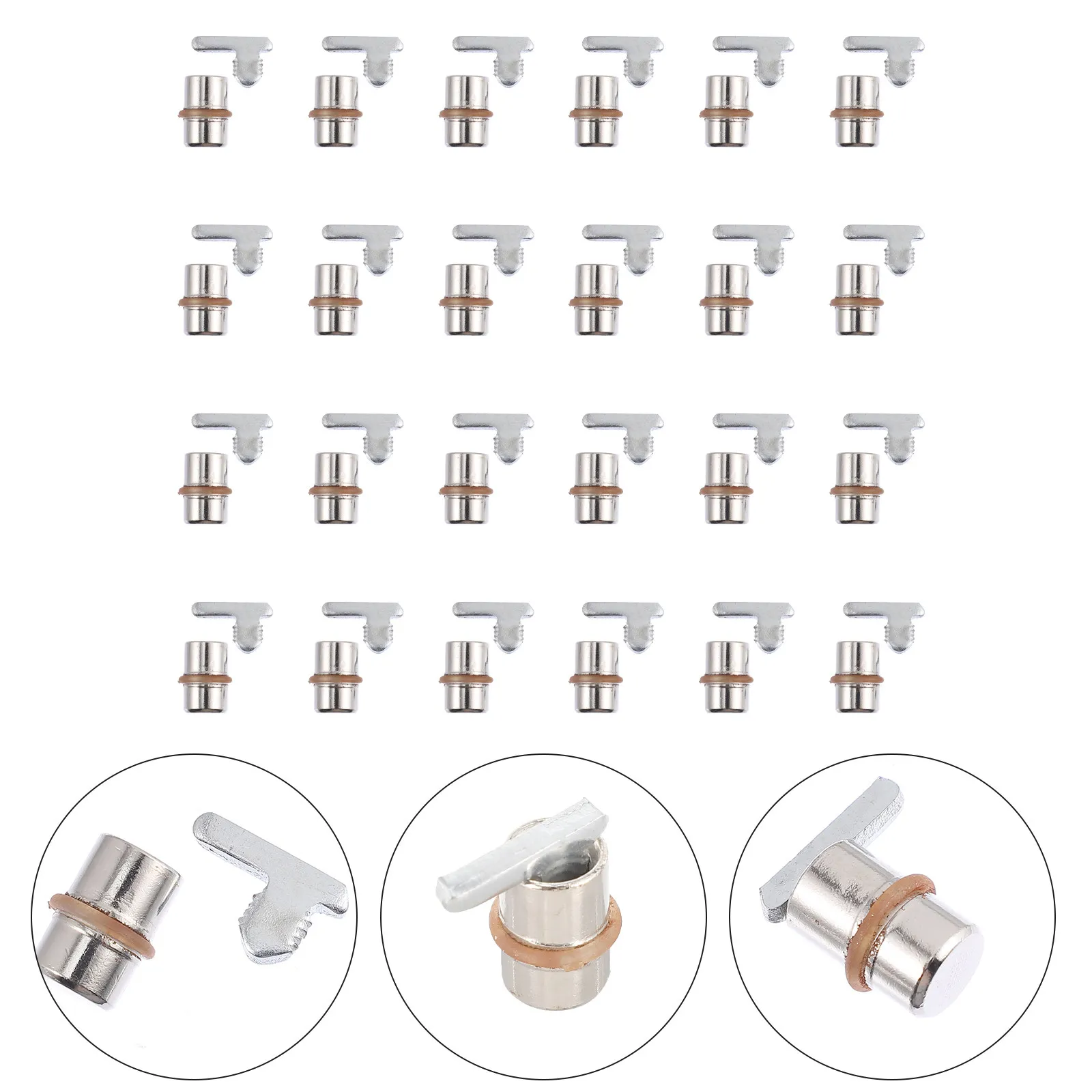 

24Pcs Layer Support Pegs Durable Iron Material Rustproof Smooth Surface Easy Install Cabinet Cupboard Shelf Brackets