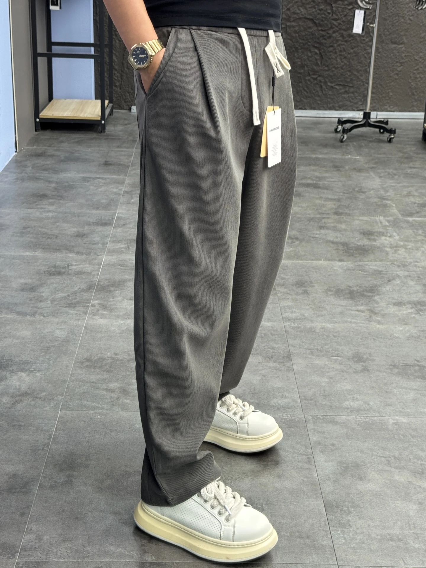 

Вельветовые широкие брюки Svip Sli на заказ, удобные свободные прямые повседневные брюки для мужчин, осенние однотонные брюки