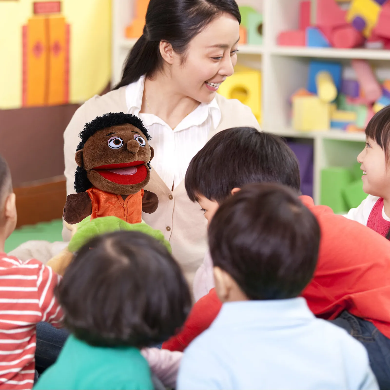 

Family Hand Puppet Soft Cotton Material Interactive Storytelling Hand Puppet for Imaginative Play and Communication Skills