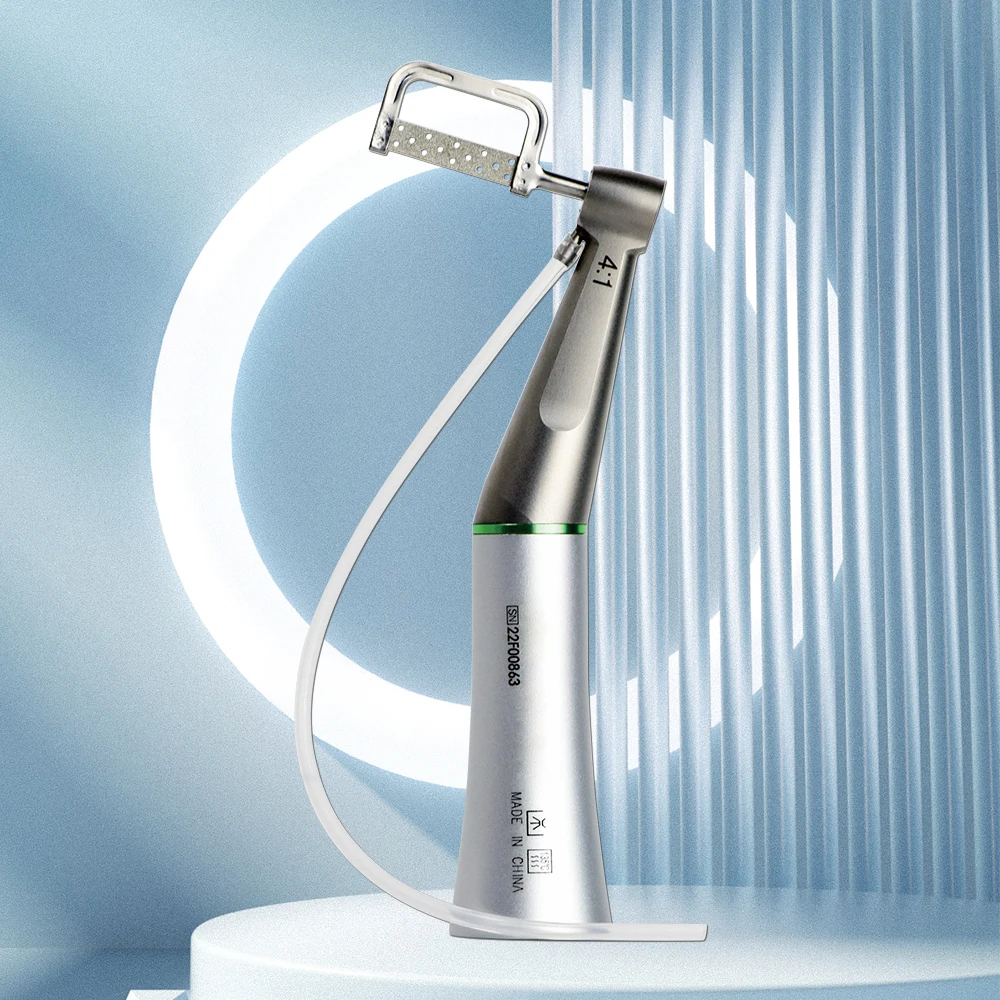 Dental Orthodontic Reduction 4:1 Interproximal Contra Angle Handpiece IPR kit 15-90 HD with 2pcs Dental Serrated Saw Strips