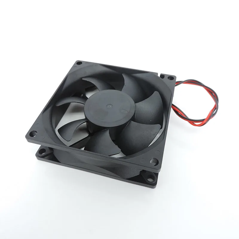 2pin dc 80mm 80x80x25mm wentylator chłodzący 8cm 5V/12V/24V DC bezszczotkowy wentylator chłodnicy chłodzący 8025 tuleja wentylator olejowy DC12v DC 5v — zdjęcie 5