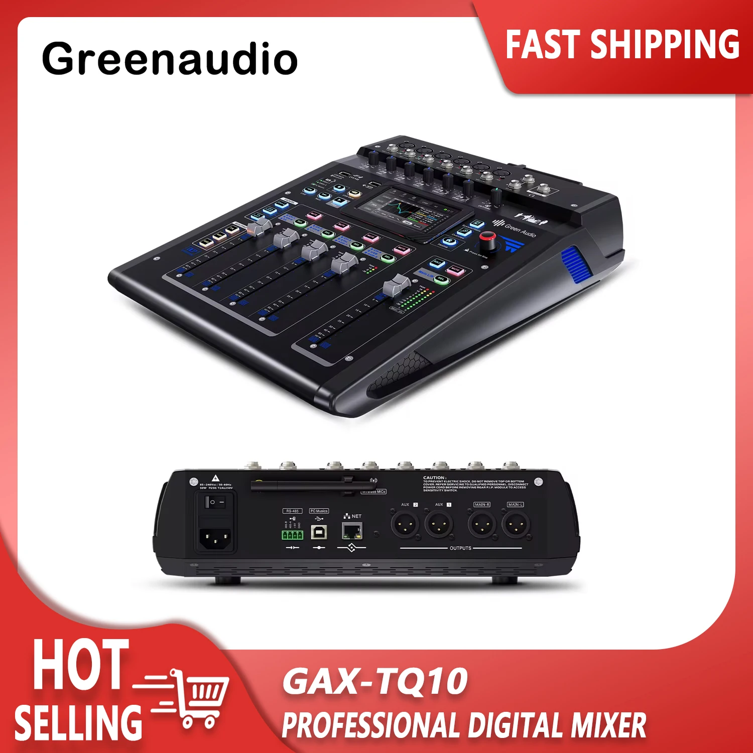 GAX-TQ10 Professional dj audio mixer with DSP Effect Processor digital console with App control Desk live sound