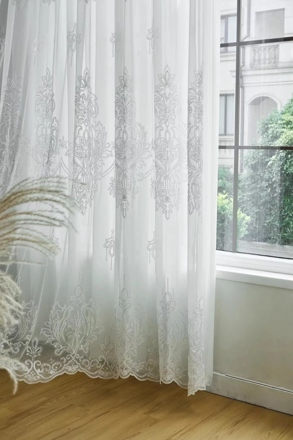 Lucky Treasure Patch Embroidery Window Curtain Light Luxury Soft Decoration Home Decoration