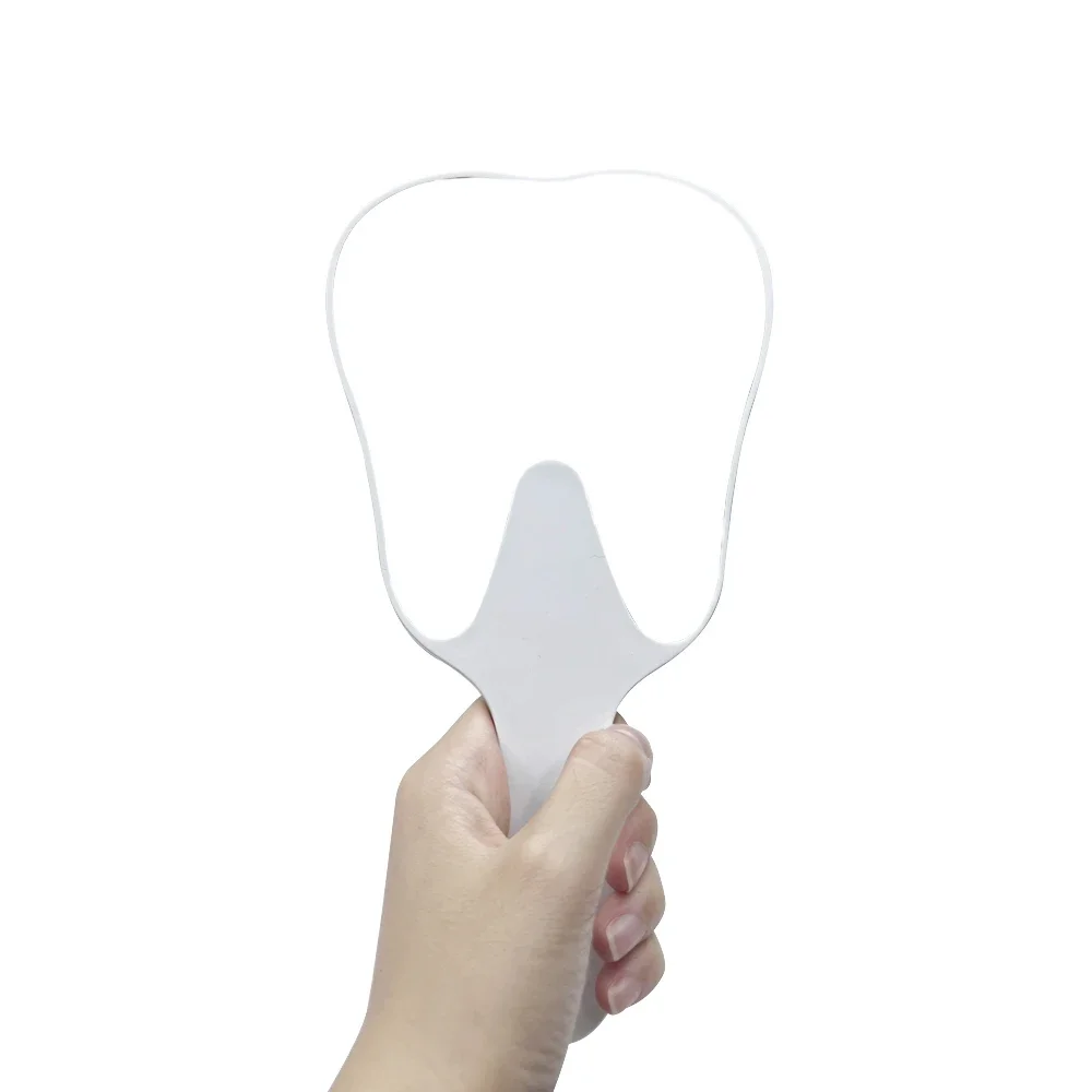 1Pcs PVC Unbreakable Hand Mirror Tooth Shaped Handheld Mirror Dental Mouth Examination Makeup Mirror Dentistry Accessories Gifts