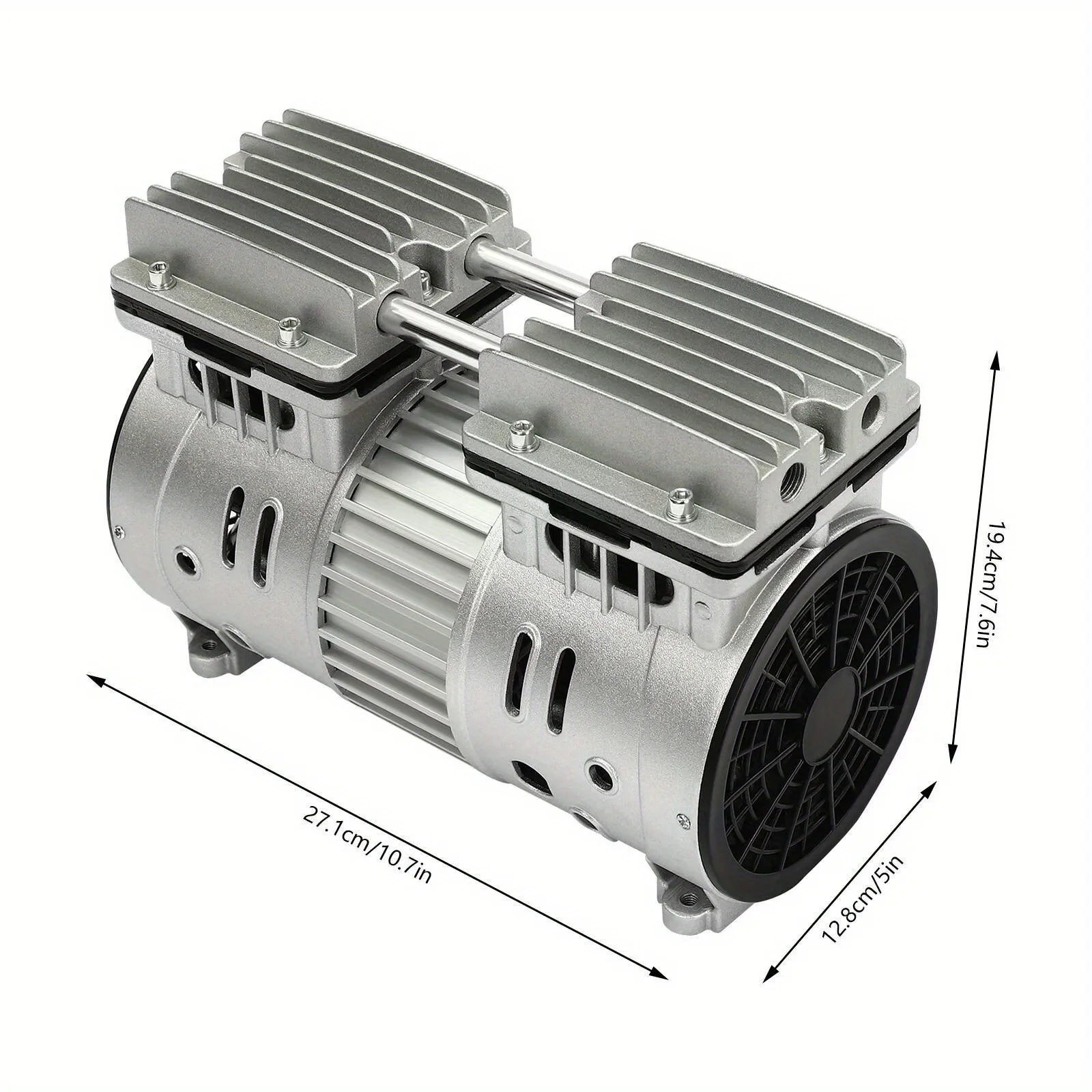مضخة ضاغط هواء خالية من الزيت سعة 125 لتر/دقيقة - مضخة مكنسة كهربائية فائقة الهدوء 4.5CFM لحوض السمك، قابلة للنفخ، أدوات HVAC وDIY - خفيفة الوزن
