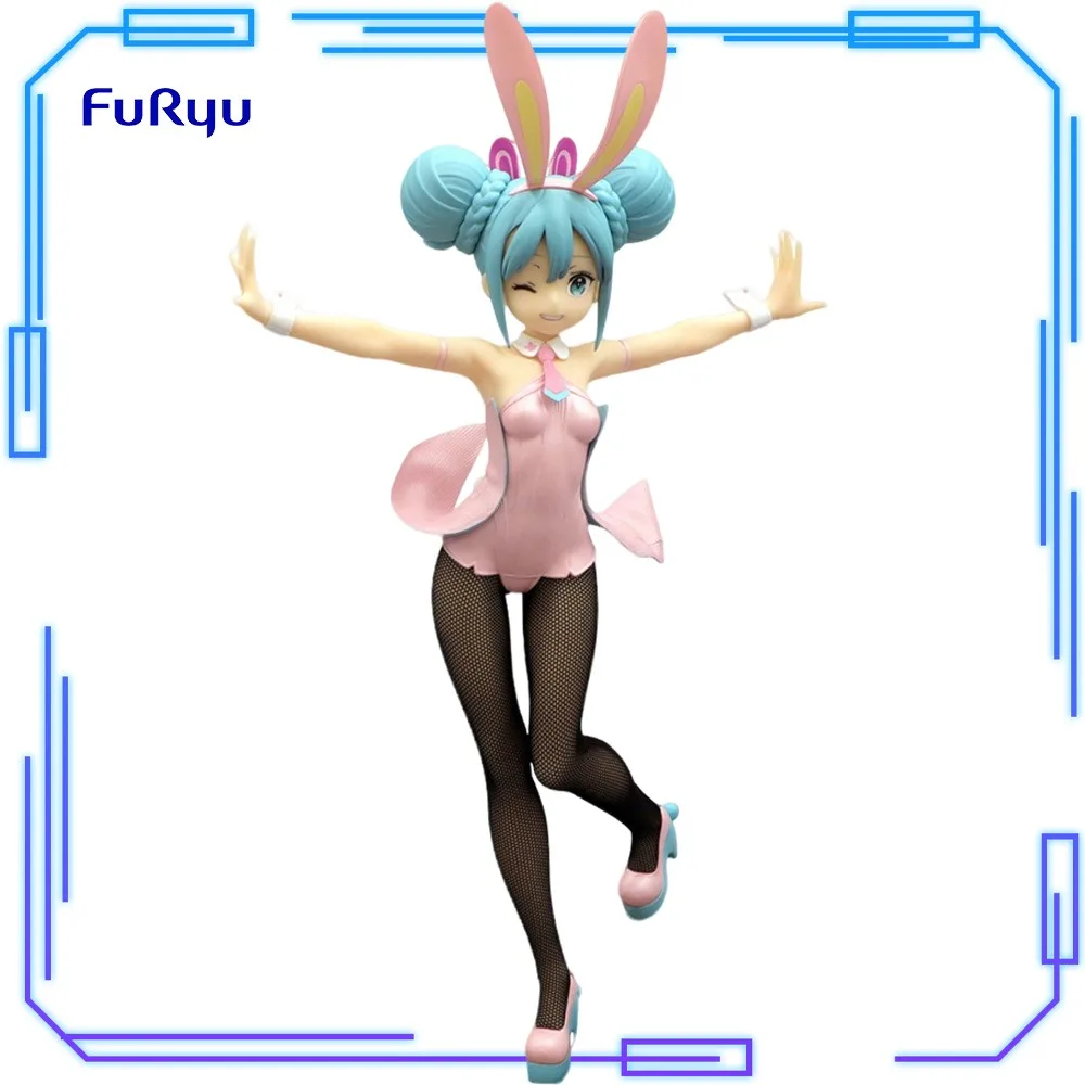 在庫あり-furyu-オリジナル本物の-piapro-キャラクター初音ミク-bicute-バニーズフィギュアウィンクパールピンク-30-センチメートルモデルおもちゃフィギュアギフト