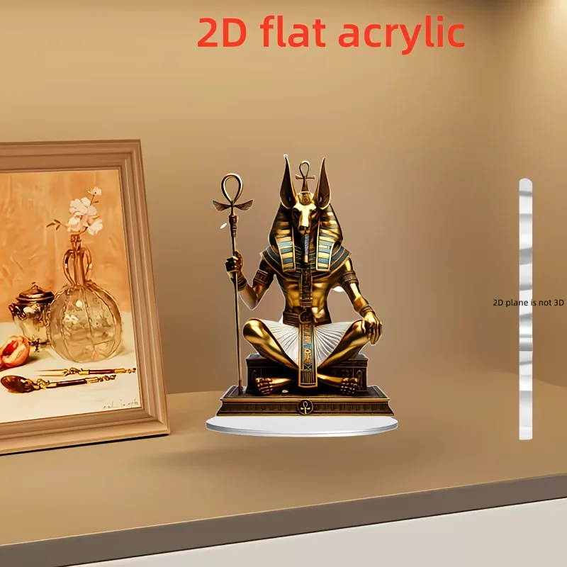 1Pcs Luxury Gold Anubis Statue Bohemian Desktop Ornament Ancient Egypt God Figurine Home Office Table Decor Holiday Gift