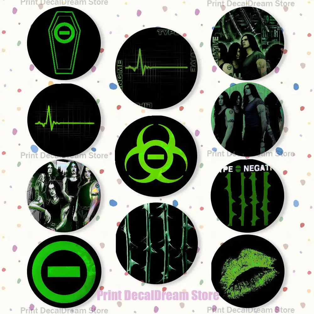 

T-Type O N-Negative Enamel Pins Funny Cartoon Characters Badge Fashion Jewelry Accessories Round Snap-in Brooch on Backpack