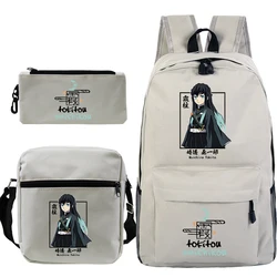 Tokitou Muichirou 3pcs/set Backpacks Demon Slayer Anime School Bag Trendy Mochila Hombre Casual Bolsos Mujer New Messenger Bag