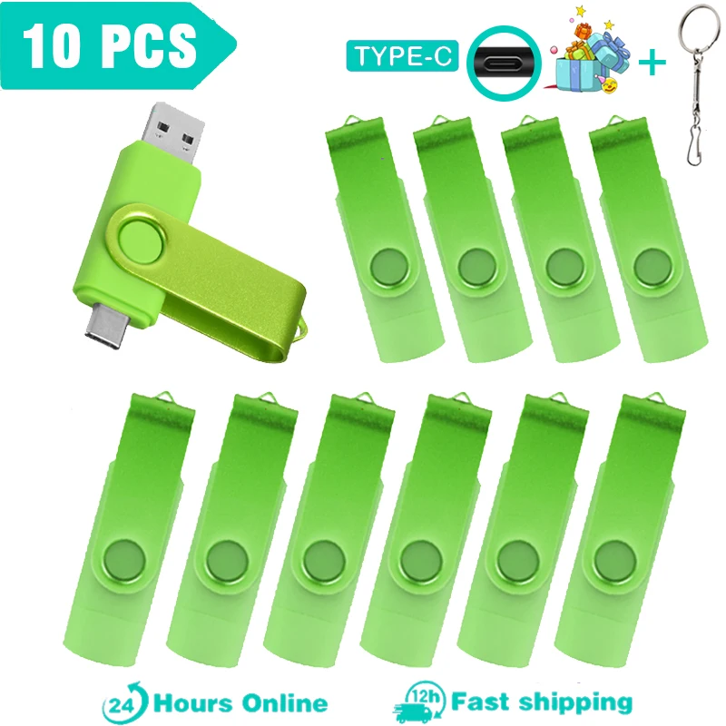 10 PCS LOT New JASTER USB 3.0 TYPE C USB Flash Drive OTG Pen Drive 128GB 64GB 32GB 16GB USB Stick 2 in 1 High Speed Pendrive 8GB