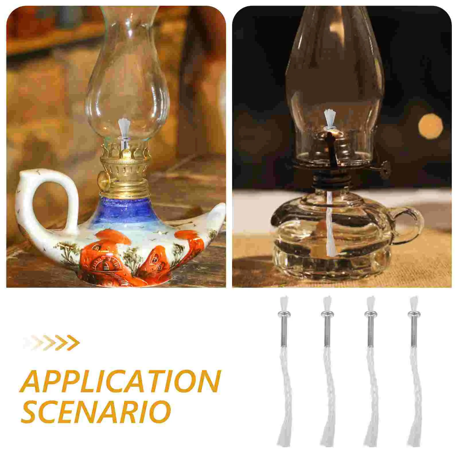 4 Pcs Wick Buddha Lamp Wicks Alcohol Oil Replace Cotton Thread Labs Bulk Burner