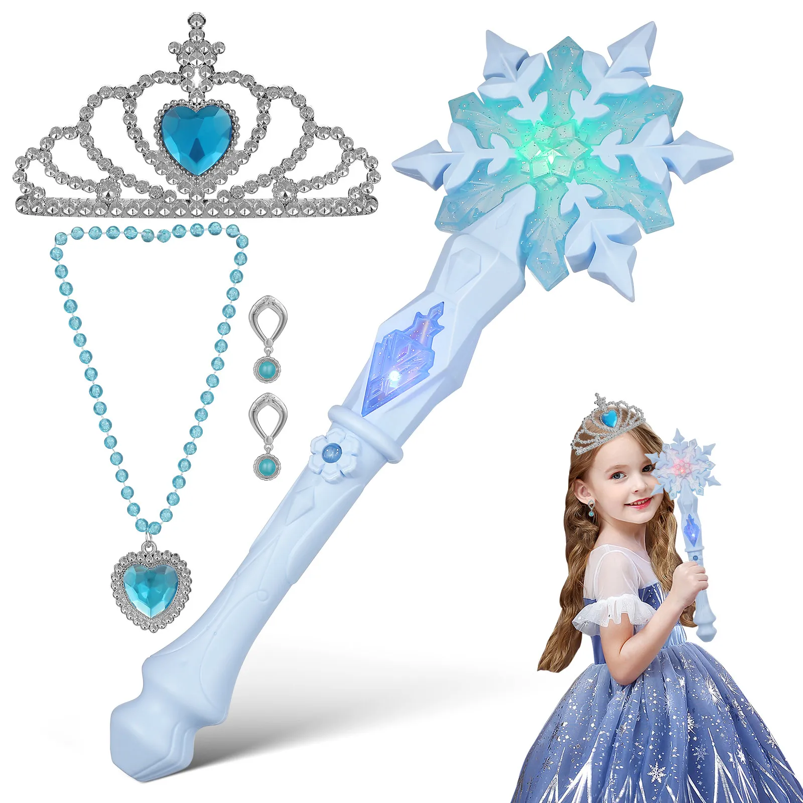 

Светящаяся палочка-снежинка для детей, 1 шт., аксессуар для вечеринки, рождественский подарок для девочек, ручная светящаяся игрушка