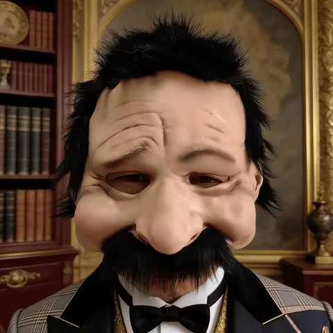 Realistic Old Man Half Face Mask Latex Halloween Cosplay Funny Grandpa Gag Prop Roleplay Costume for Men