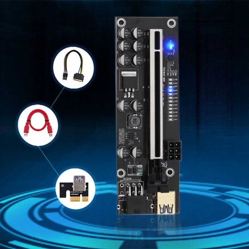 2 шт. V011pro PCIE Riser Card PCI Express 1X To 16X GPU Riser USB 3.0 SATA Кабель-адаптер для майнинга Ethereum ETH