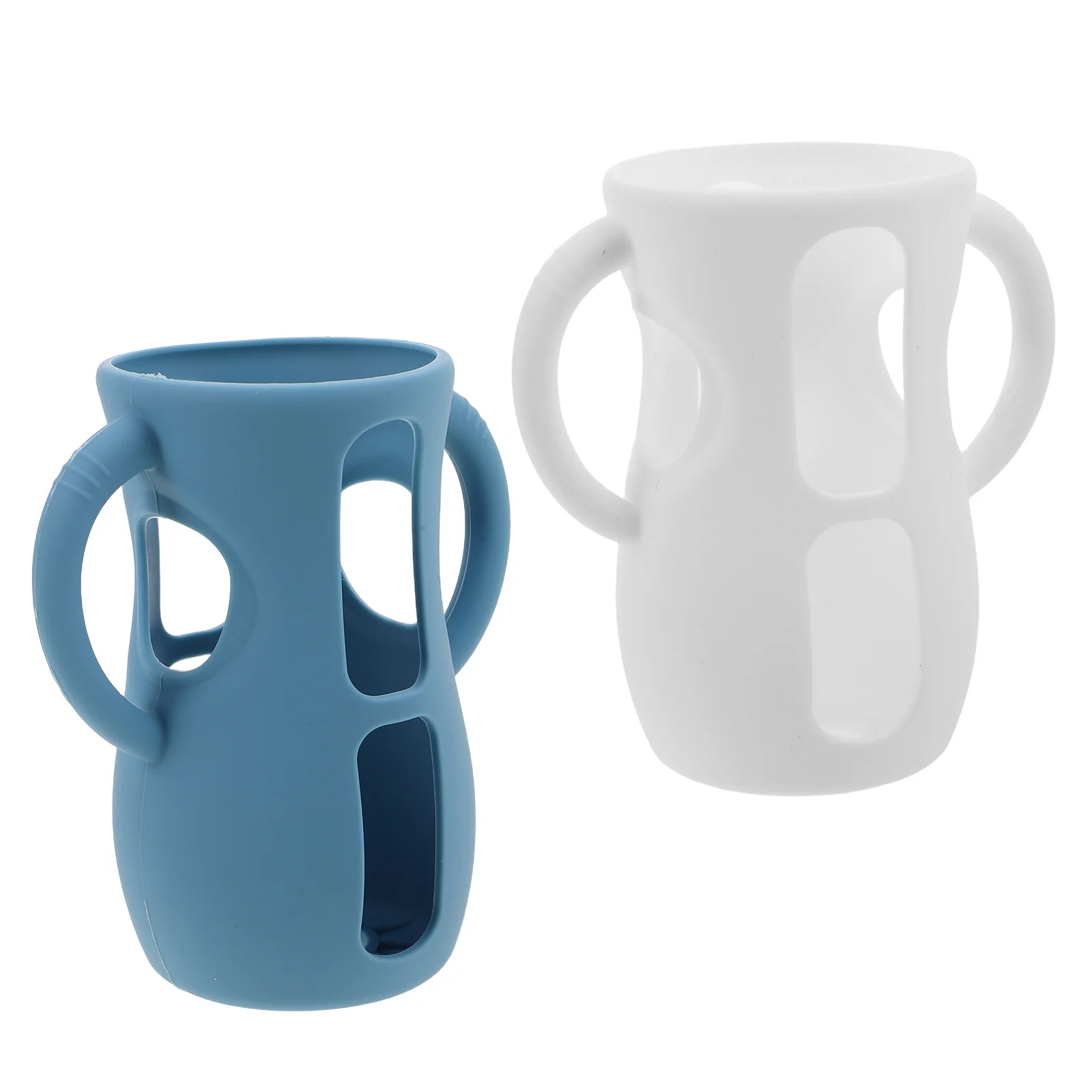 قطعتان من أغطية حماية لزجاجة الأطفال المصنوعة من السيليكون، حامل زجاجة الرضاعة المحمول المضاد للتسرب المتوافق مع Avent #1