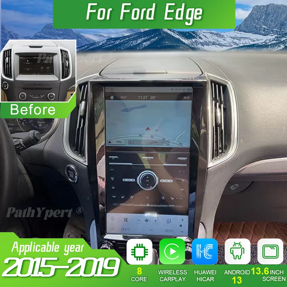 

13.6"Android13 8+128GB 2Din Car Radio For Ford Edge 2015-2019 Multimedia Autoradio CarPlay Stereo GPS DSP Head Unit Video Player