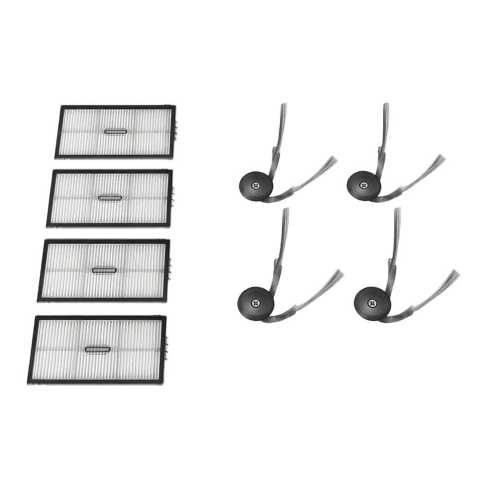 For Roborock For QX Revo For Ultra 2 Compatible 4 Side Brushes 4 Filters 8 Piece Vacuum Cleaner Maintenance Kit