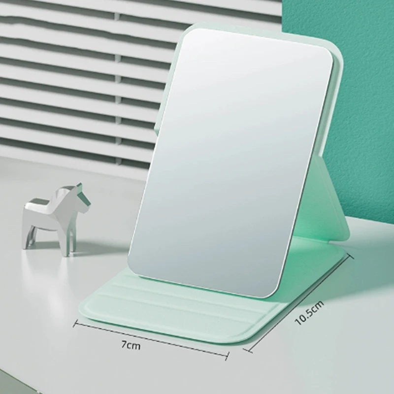 Mini PU Desktop Makeup Mirror Portable Beauty Adjustable Makeup Stand Mirror Foldable Pocket Compact Vanity Cosmetic Mirrors