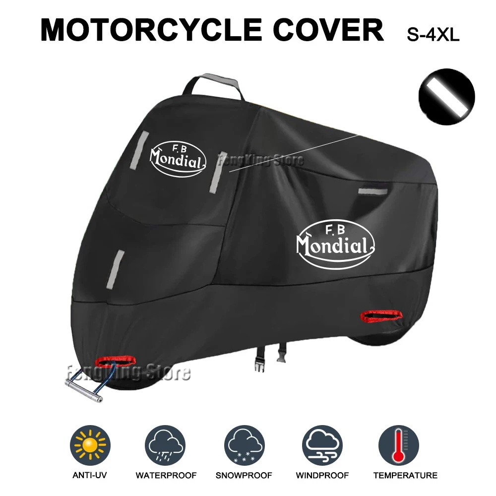 

Motorcycle Cover Waterproof Outdoor Scooter UV Protector Rain Cover For FB Mondial Flat Track HPS 125 300 Hipster Imola SMT SMX