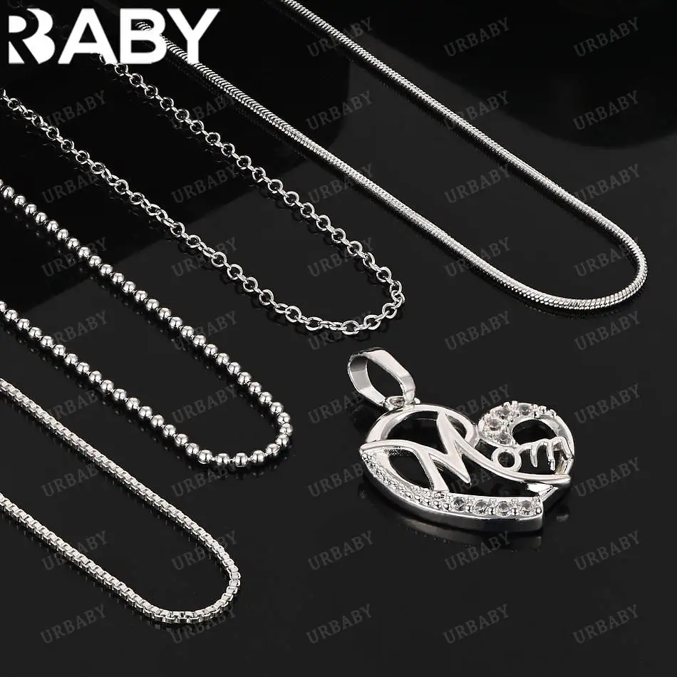 

URBABY 40-75 см, стерлинговое серебро 925 пробы, цирконы, кулон в форме сердца, ожерелье для женщин, очаровательный тренд, подарок на день рождения, модные вечерние ювелирные изделия