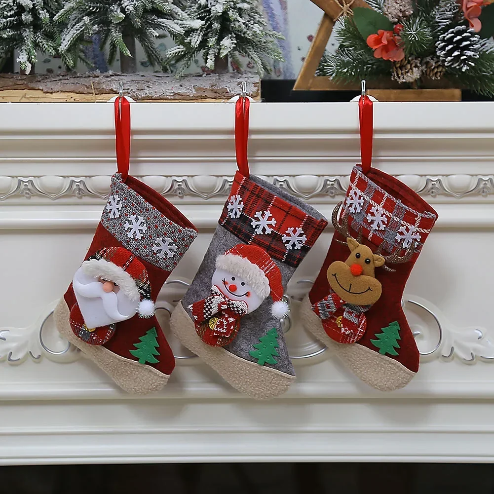 

New Year Christmas Large Socks Santa Claus Festival Children's Big Socks Bag Hanging Decoration Bedside Christmas Tree