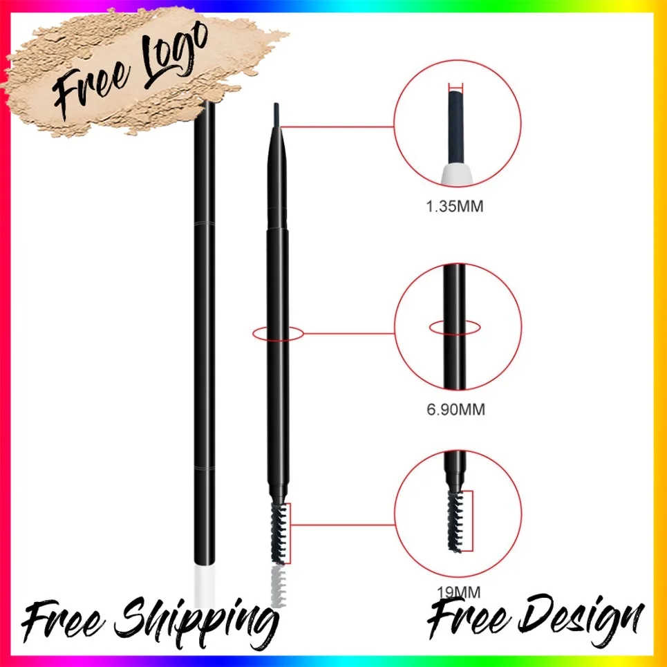 

Ultra Fine Dual Head Eyebrow Pencil Private Label Twist Design No Sharpening Beginner Friendly Vegan Eye Makeup Custom Logo