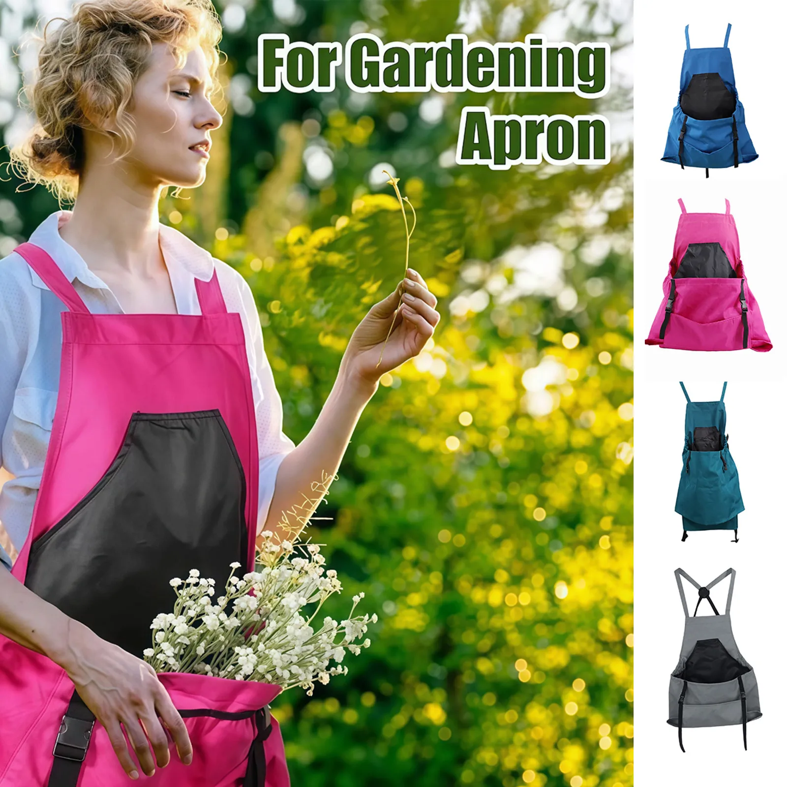

Waterproof Bib Adjustable Bag Opening Gardening Apron,Suitable For gardening enthusiast Unique gardening work Suits Apron