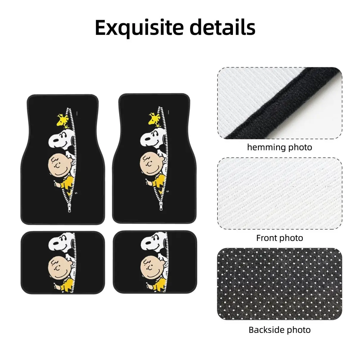 Snoopys Cartoon Dog Floor Mats for Cars All-Weather Anti-Slip Floor Mats Liner Full Set Car Accessories view 5