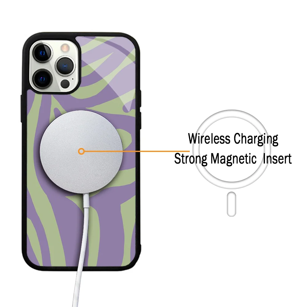 Abstract Swirl Pattern Phone Case For IPhone 11 12 13 14 15 Plus Pro Max Mirror Acrylic Cover For Magsafe Wireless Charging