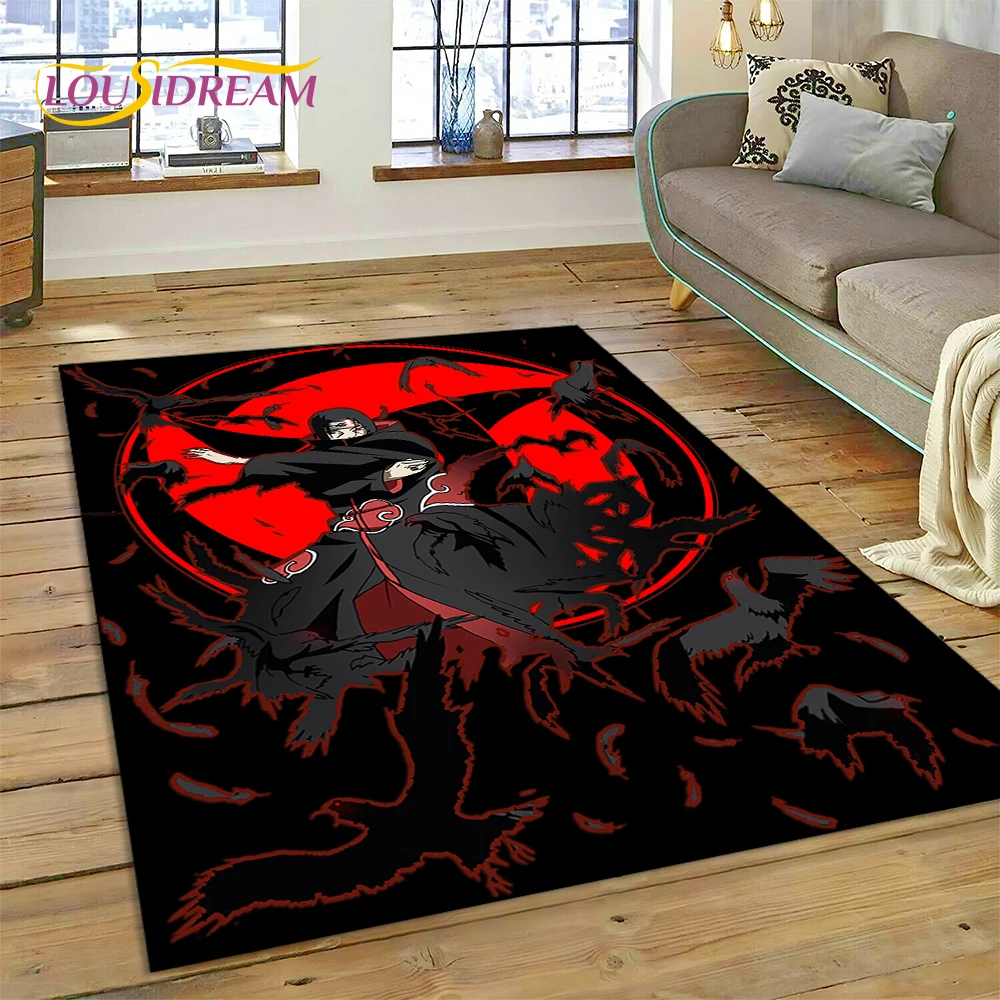 Cartoon 3D I-Itachi Japan Anime Carpet Rug for Living Room Bedroom Home Sofa Decoration,Kids Play Area Rug Non-slip Floor Mat