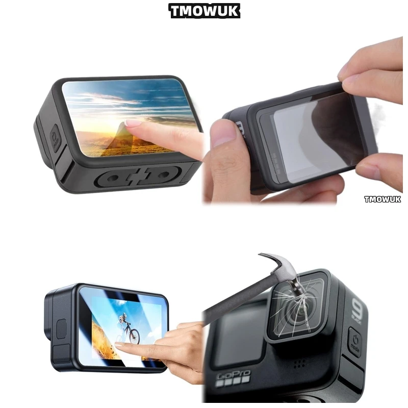 

For GoPro Hero12 11 10 9 Dual-Purpose Privacy Protector - 9H Tempered Glass Anti-Shock Full Coverage With Anti-Scratch & Waterdr