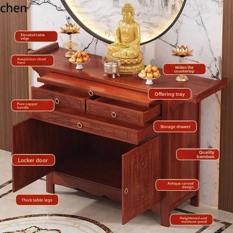 CZ1 Standing Cabinet God of Wealth Cabinet Table Buddha  Home Incense Table Buddha Statue Guan Gong Bodhisattva Offering Table