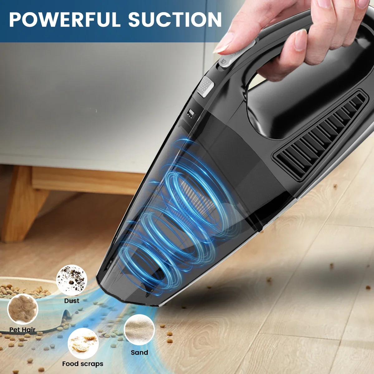 مكانس كهربائية محمولة لاسلكية قوية قابلة للشحن شفط مكنسة كهربائية محمولة باليد اكسسوارات السيارات الإلكترونية #2