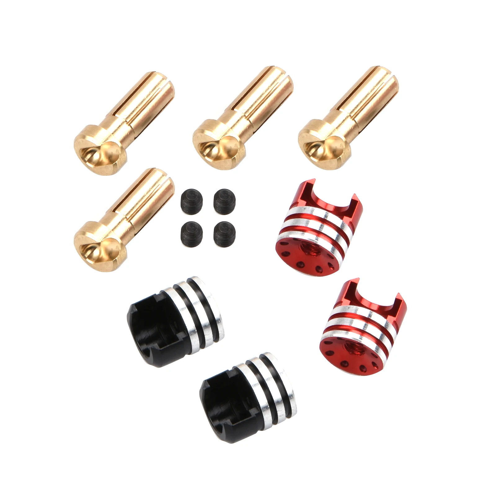 4 ピース/セットバッテリーヒートシンク弾丸プラグ & グリップキット 5.0 ミリメートル 1/10 オフロードトラック RC カーアクセサリーアップグレードパーツ新しい