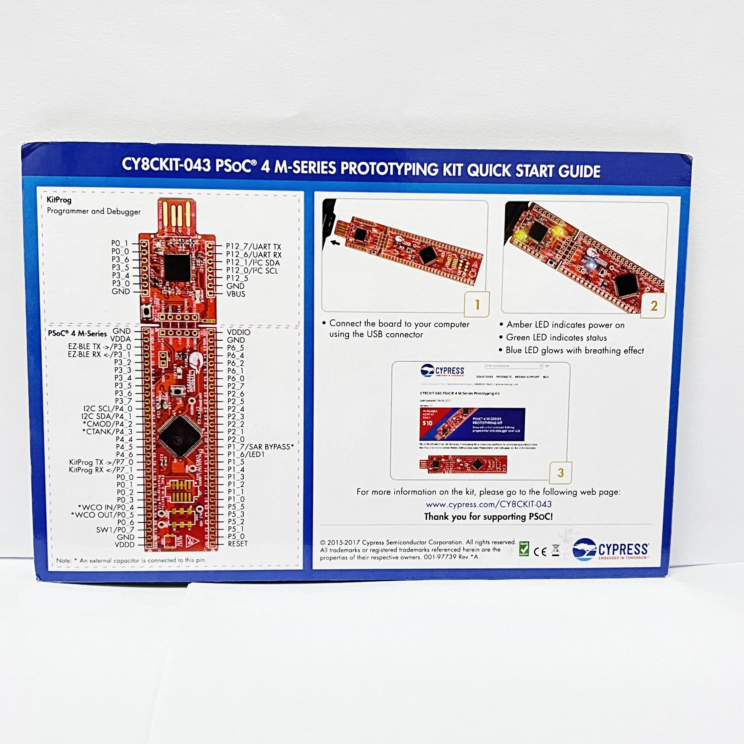 Imagem -02 - Shipping Avadatech Pcs x Cy8ckit043 Placas de Desenvolvimento e Kits Arm Psoc 4m Prototipagem Kit Cy8ckit 043