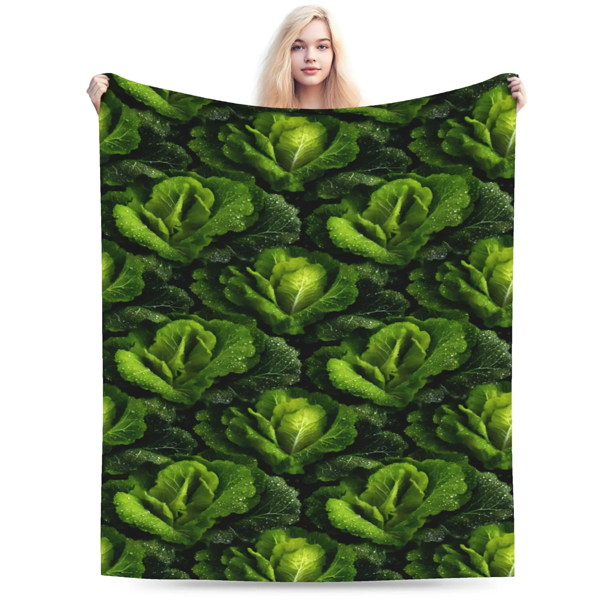 Cabbage Pattern Flannel Blanket Autumn  Warm Soft Throw Blanket for Child Bedroom Graphic Bedspread Sofa Bed Cover